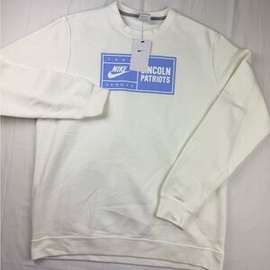 Nike Men's White Crewneck club fleece Sweater NEW size Large